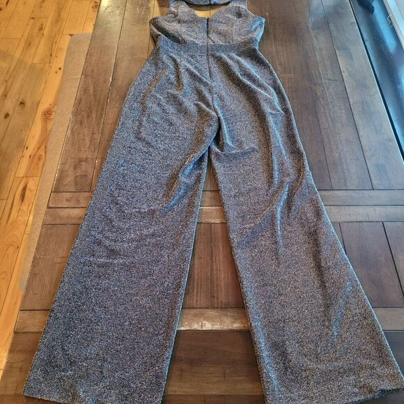 Laundry By Shelli Segal Sparkly Halter Wide-Leg Jumpsuit Size 6 - Picture 3 of 5